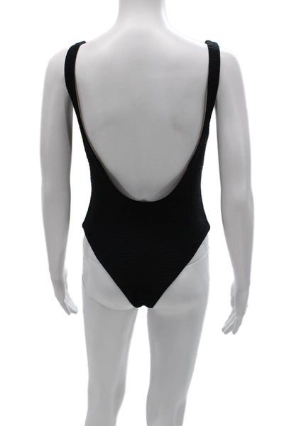Nonchalant Label Women Jumpsuit Black Nylon Square Neck Size M