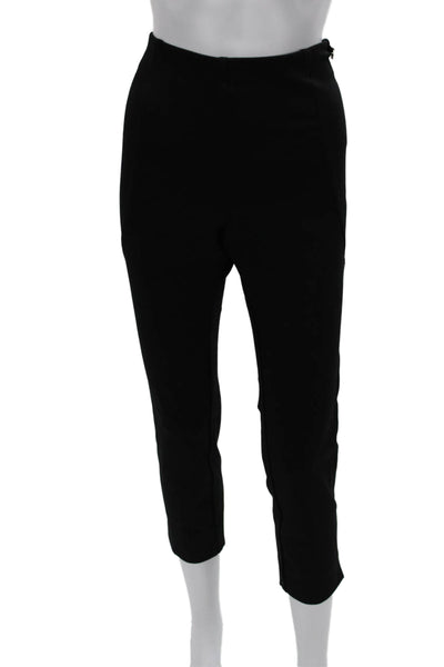 Halston Womens Cropped Black Pull On Pants Size L