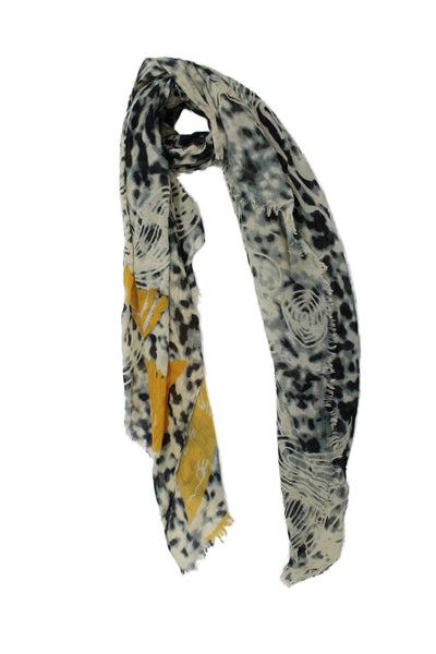 Michael Stars Womens Abstract Print Light Weight Scarf Multi Colored