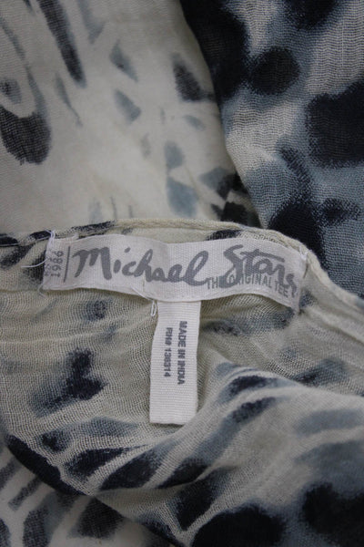 Michael Stars Womens Abstract Print Light Weight Scarf Multi Colored