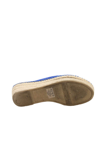Franco Sarto Womens Suede Paige 2 Wedge Espadrille Sandals Blue Size 8.5 Medium