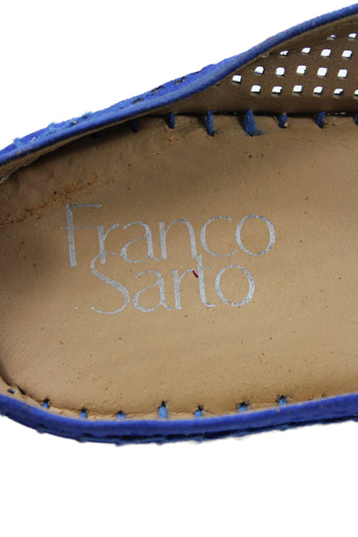 Franco Sarto Womens Suede Paige 2 Wedge Espadrille Sandals Blue Size 8.5 Medium