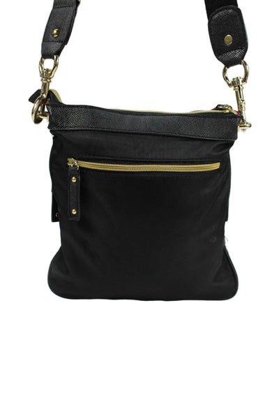 Sondra Roberts Womens Patchwork Multi-Pocket Shoulder Bag Black