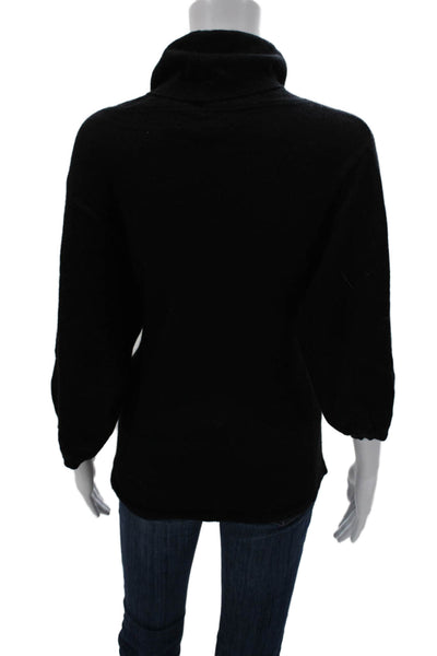 Neiman Marcus Women Pullover Sweater Cashmere Cowlneck 3/4 Sleeve Black Size XS