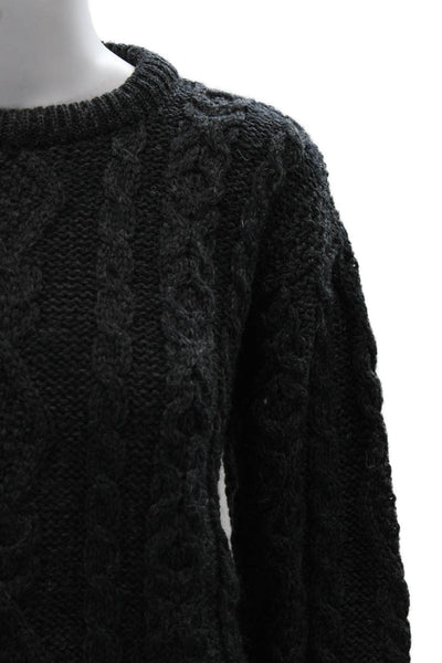 LL Bean Womens Gray Wool Crew Neck Pullover Sweater Long Sleeve Size M