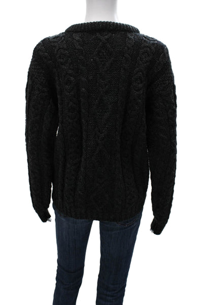 LL Bean Womens Gray Wool Crew Neck Pullover Sweater Long Sleeve Size M