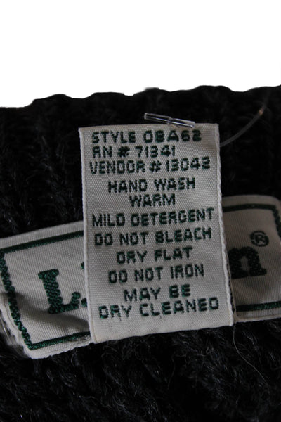 LL Bean Womens Gray Wool Crew Neck Pullover Sweater Long Sleeve Size M