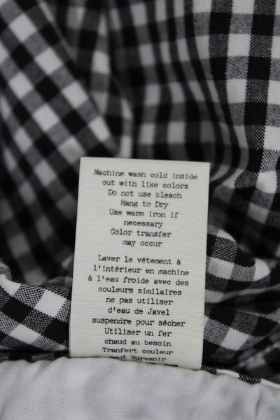 Rag & Bone Womens Black Checked Ankle Pants Cotton Button Inseam 27 Size 32