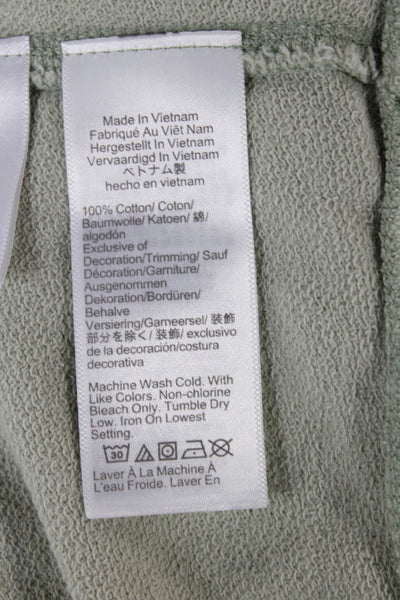 J Crew Womens Pullover Sweatshirt Green Cotton Crew Neck Short Sleeve Size L