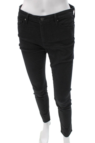 AG Adriano Goldschmied Women Skinny Jeans Black High Rise Button Size 27
