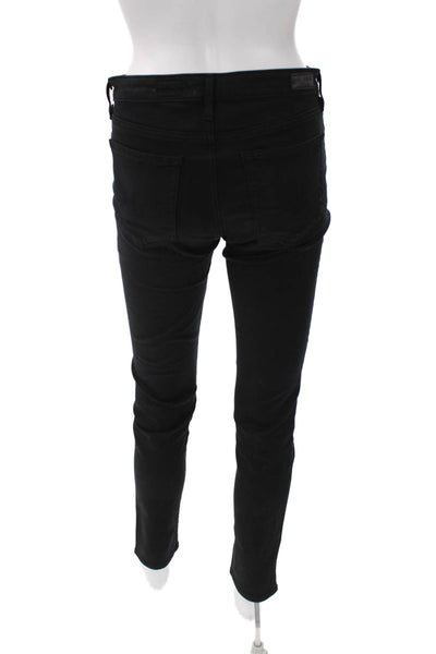 AG Adriano Goldschmied Women Skinny Jeans Black High Rise Button Size 27