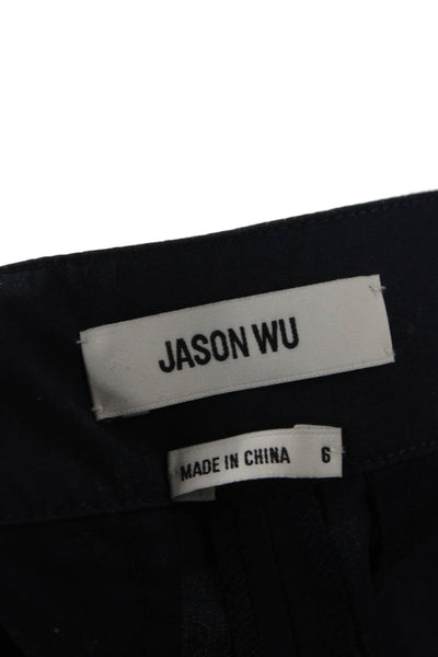 Jason Wu Women Cropped Cotton Pants Blue Zip Inseam 24 Size 6