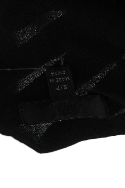 ATM Womens Petites Black V-Neck Long Sleeve Basic Blouse Polyester Blend Size S