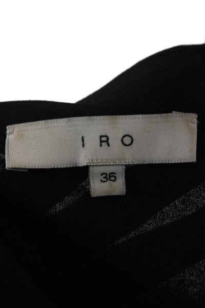 IRO Womens Black V Neck Long Sleeve Basic Blouse Polyester Size 36