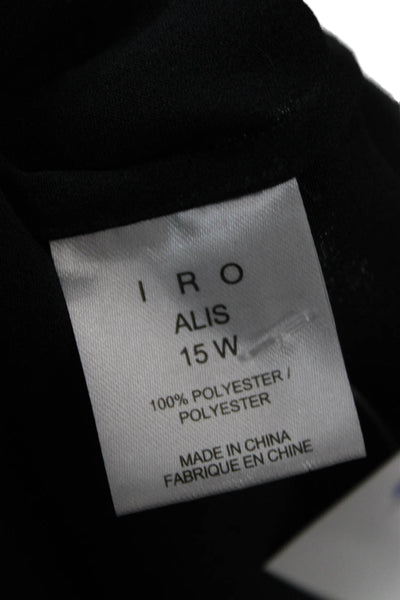 IRO Womens Black V Neck Long Sleeve Basic Blouse Polyester Size 36