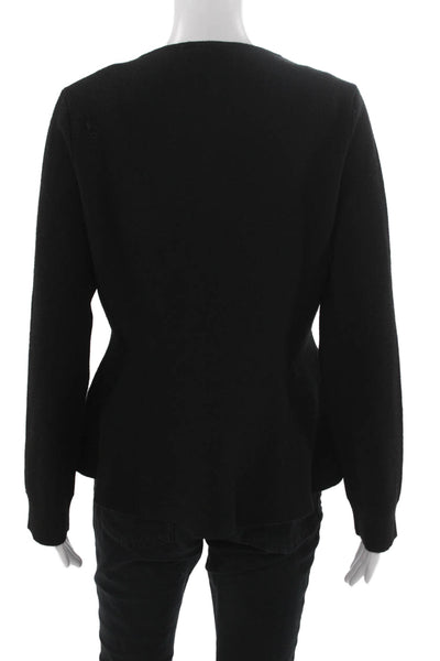 Generation Love Women Cardigan Black Round Neck Long Sleeve Polyester Size M