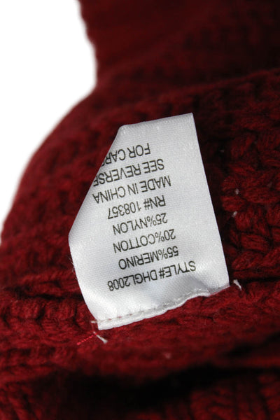 DH New York Women Merino Mock Neck Sleeveless Sweater Vest Red Size XS