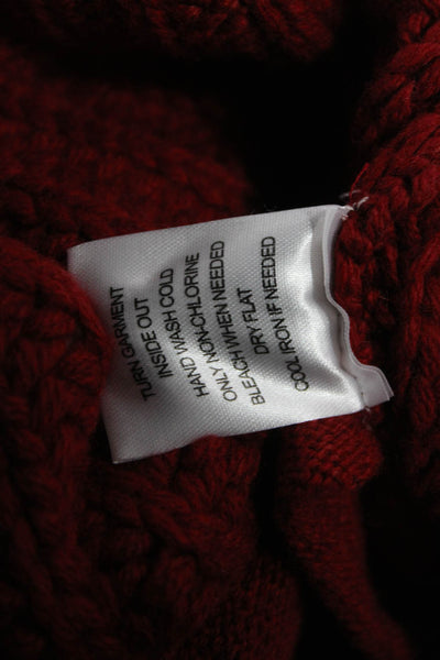 DH New York Women Merino Mock Neck Sleeveless Sweater Vest Red Size XS