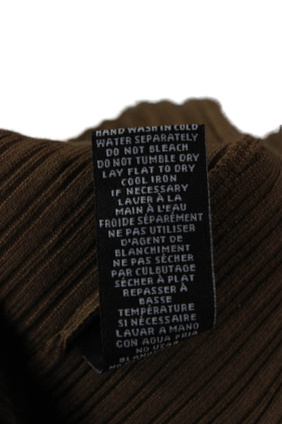 Metric Knits Womens V-Neck Brown Cardigan Long Sleeve Size XL