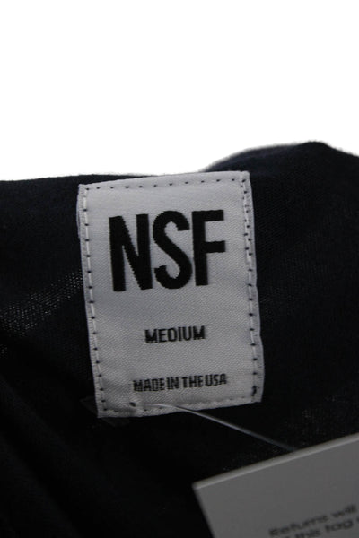 NSF Womens Basic Blue Cotton Crew Neck Long Sleeve T-Shirt Size M