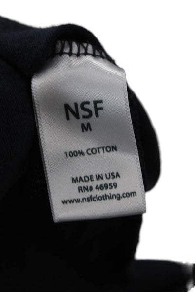 NSF Womens Basic Blue Cotton Crew Neck Long Sleeve T-Shirt Size M