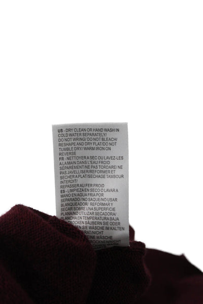 Minnie Rose Womens Red V-Neck Cotton Pullover Sweater Long Sleeve Solid Size XS