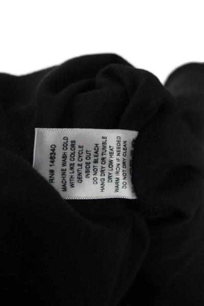 Amo Women Cotton Crew Neck Long Sleeve Basic T-Shirt Black Size M