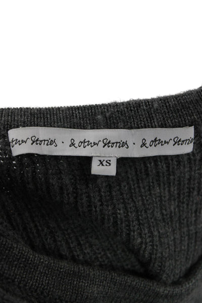 & Other Stories Womens Wool Crew Neck Pullover Sweater Gray Long Sleeve Size XS