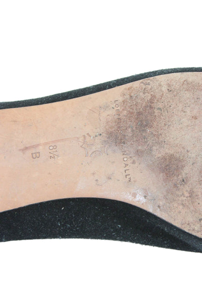Loeffler Randall Women's Studs Suede Ballet Flats Shoes Black Size 8.5