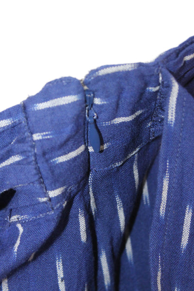 J Crew Womens Blue Geometric Cotton Wrap Midi Skirt Size 12