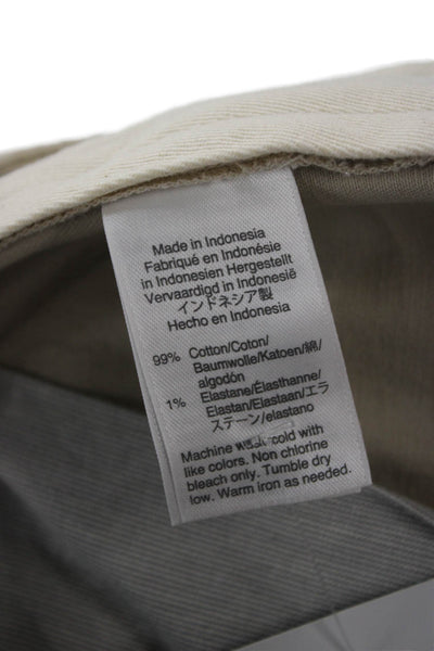 J Crew Mens Cotton Chino Pants Beige Button Fly Inseam 26 Size 34