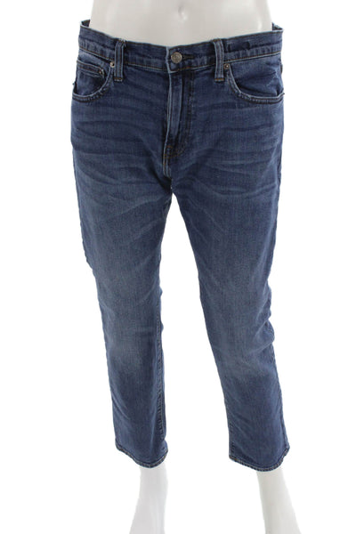 J Crew Mens Tapered Jeans Blue Cotton Button Fly Size 34