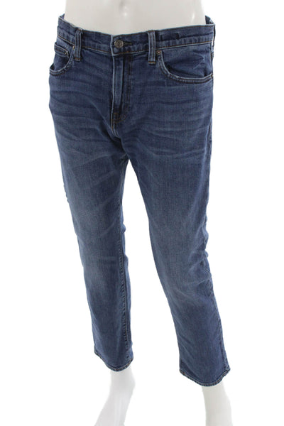 J Crew Mens Tapered Jeans Blue Cotton Button Fly Size 34