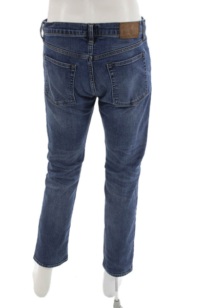 J Crew Mens Tapered Jeans Blue Cotton Button Fly Size 34