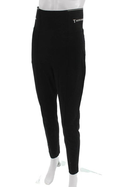 T Alexander Wang Womens Black Cotton Sweatpants Zip Size 6