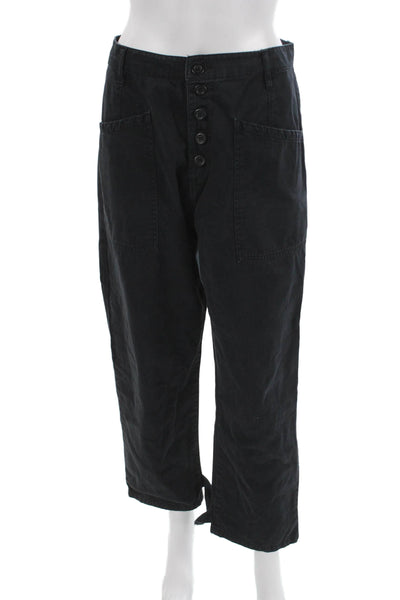 Pistola Women Cropped Black Cotton Pants Size 26