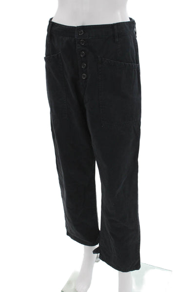 Pistola Women Cropped Black Cotton Pants Size 26