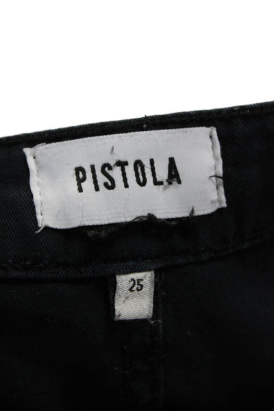 Pistola Women Cropped Black Cotton Pants Size 26