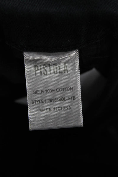 Pistola Women Cropped Black Cotton Pants Size 26