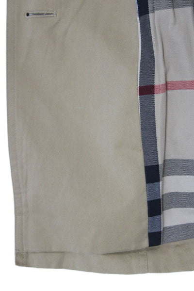 Burberry Womens Beige Cotton Trench Coat Button Long Sleeve Size 4