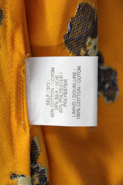Tanya Taylor Women A-Line Floral Skirt Yellow Long Size XS