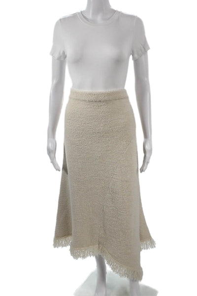 Zara Womens Wrap Long Skirt Ivory Polyester Size M