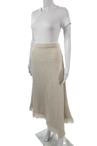Zara Womens Wrap Long Skirt Ivory Polyester Size M