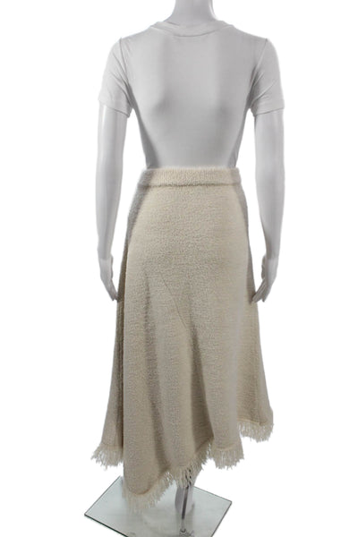 Zara Womens Wrap Long Skirt Ivory Polyester Size M