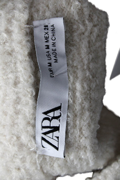 Zara Womens Wrap Long Skirt Ivory Polyester Size M