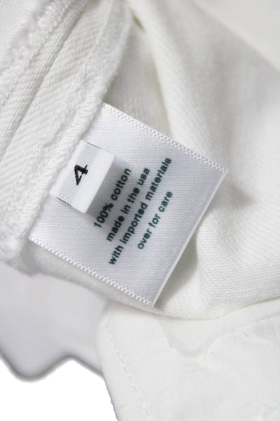 Rachel Comey Womens Cropped Cotton Pants White Zip Inseam 25 Size 4