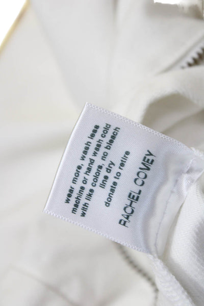 Rachel Comey Womens Cropped Cotton Pants White Zip Inseam 25 Size 4
