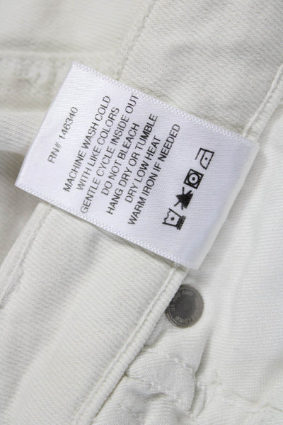 Amo Women Straight Ivory Jeans Cotton Blend Size 26
