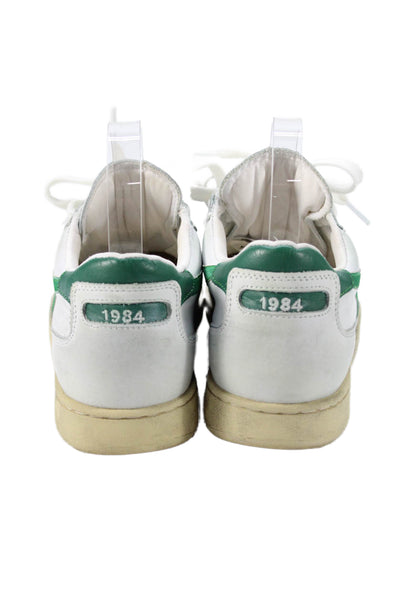 Diadora Womens Leather Colorblock Lace Up Sneakers White Size 5