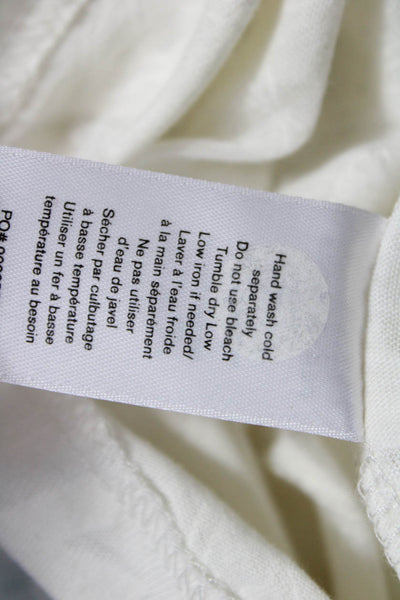 Rag & Bone Womens White Floral Crewneck Short Sleeve Tee Size XS